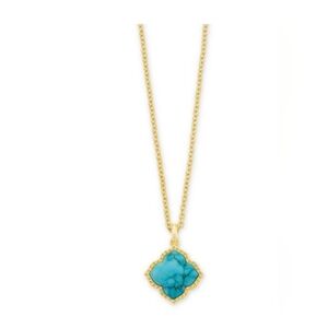 Kendra Scott Mallory Pendant Necklace Turquoise/Gold NWT